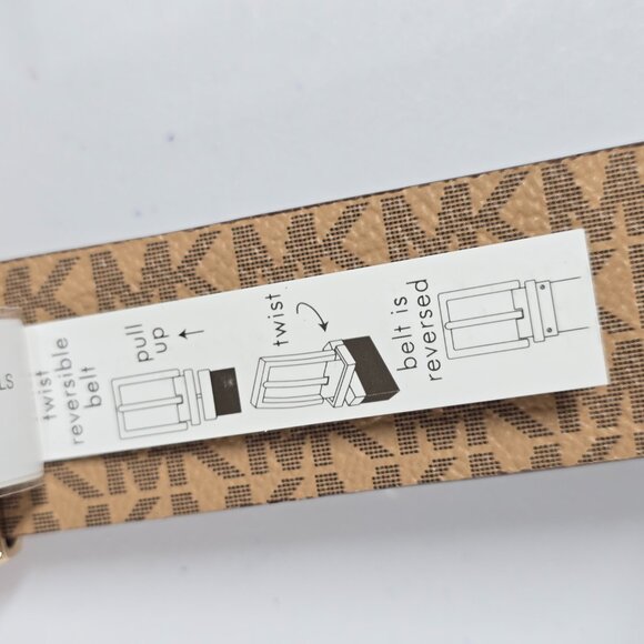 NWT MICHAEL Michael Kors Reversible Belt Vanilla Cream L - Picture 7 of 7